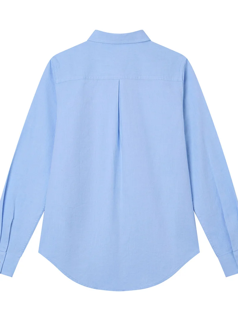 GIORDANO Women’s Slim Oxford Shirt with Embroidery